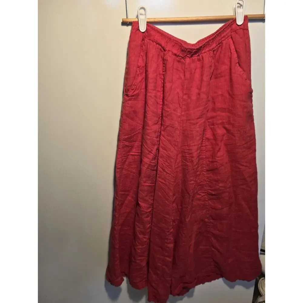 Lot Of 4 LINEN & Pima COTTTON small Summer Tops & Bottoms Skirt Palazzo Tee Tank